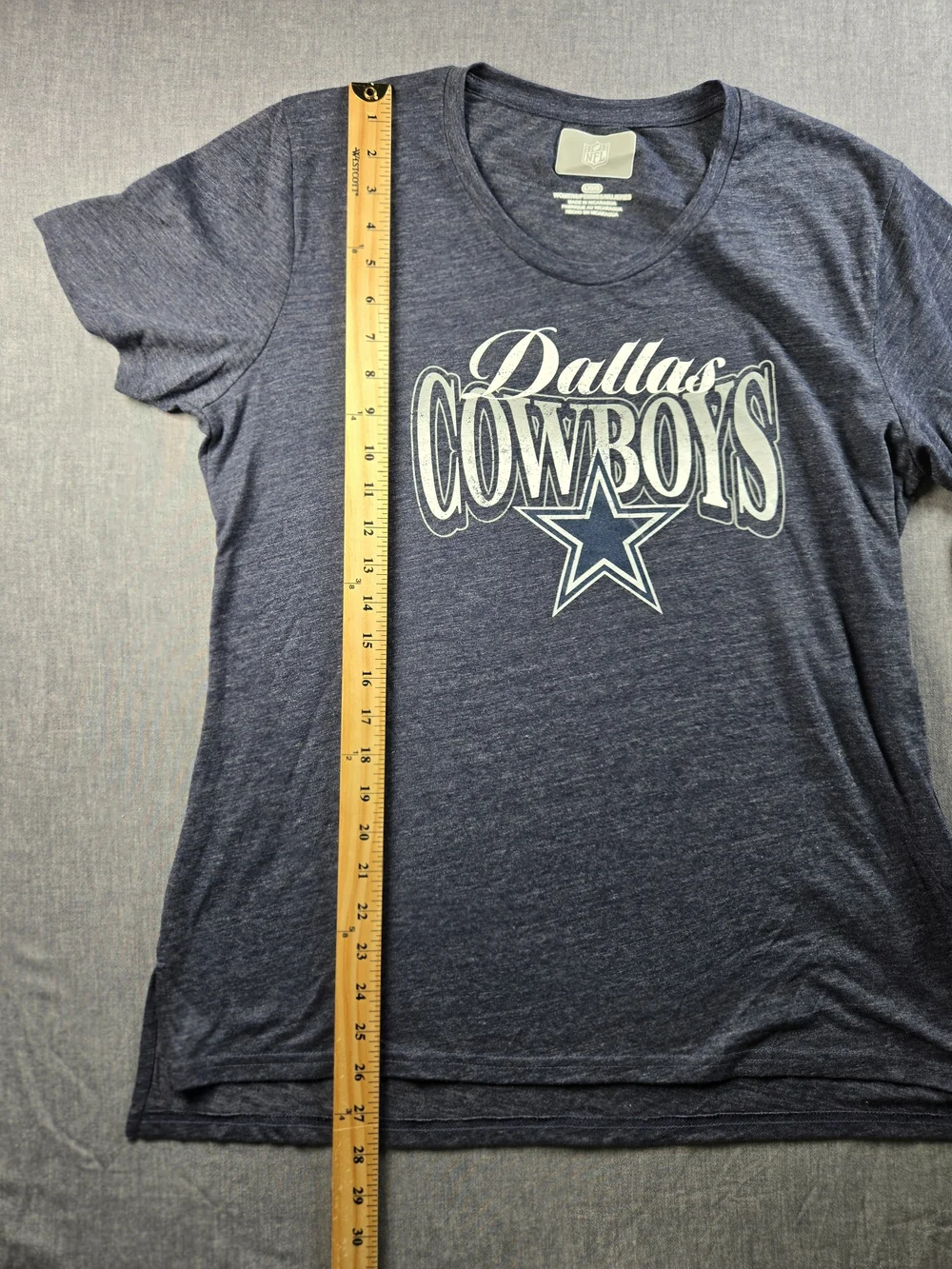 NFL Women's Navy Heather Crewneck Shirt - Picture 5 of 8